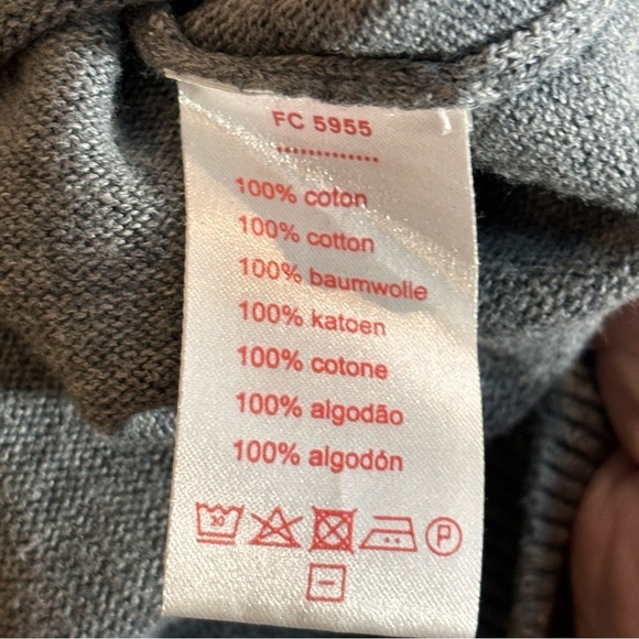 LACOSTE LIVE! Sz L Sweater 100% Cotton Raccoon Image On Grey Background - Picture 6 of 8